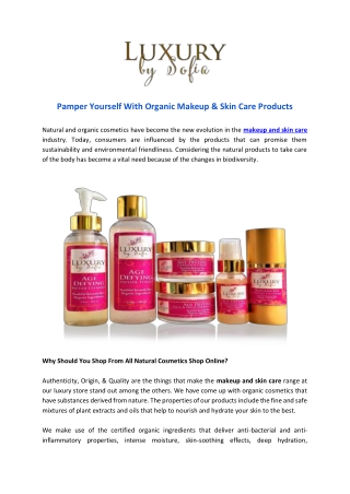 Pamper Yourself With Organic Makeup & Skin Care Products