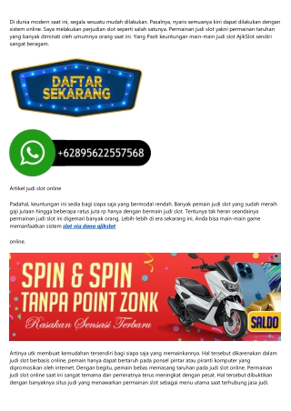 Situs Slot Online Deposit Via BSI