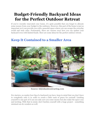 Budget-Friendly Backyard Ideas for the Perfect Outdoor Retreat