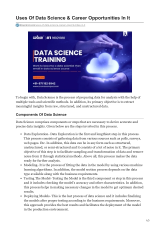Uses Of Data Science amp Career Opportunities In It