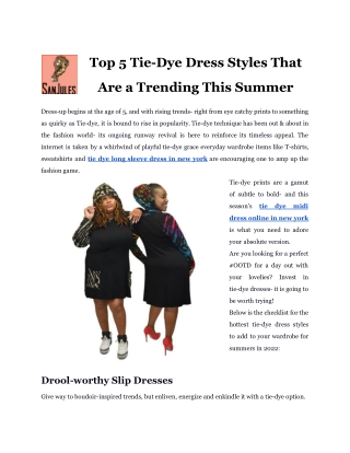 Get Affordable Tie Tye Midi Dress Online in New York