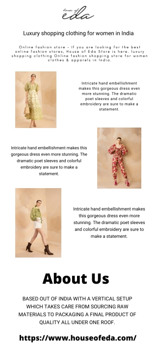 luxury shopping clothing for women in India