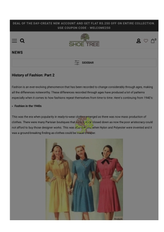 History of Fashion Part 2