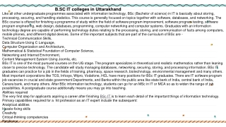 B.SC IT colleges in Uttarakhand