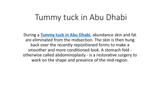 Tummy tuck in Abu Dhabi