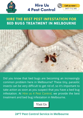 Hire The Best Pest Infestation for bed Bugs Treatment in Melbourne
