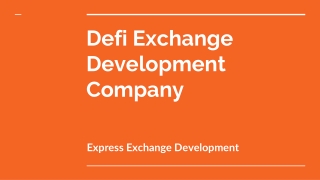 DeFi Exchange Development Company: