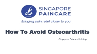 How To Avoid Osteoarthritis