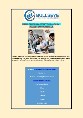 Small Business Accounting Calgary | Bullseyeaccounting.ca