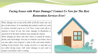 Water Damage Restoration Services in Bradenton | ServiceMaster Restorations