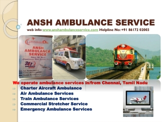 Choose Your Reliable Train Ambulance Service in Chennai |ANSH