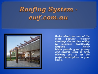 Roofing System - ewf.com.au