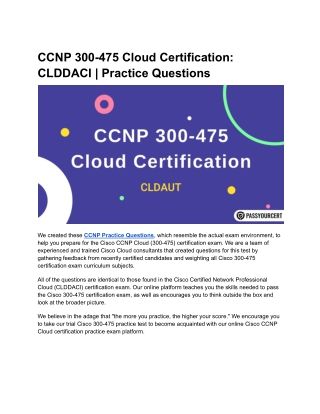 CCNP 300–475 Cloud Certification: CLDDACI | Practice Questions