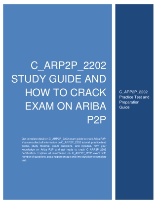 C_ARP2P_2202 Study Guide and How to Crack Exam on Ariba P2P