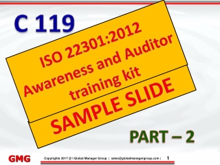 ISO 22301 Awareness and Auditor Training Presentation Kit