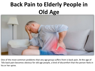 Senior Citizens with Back Pain