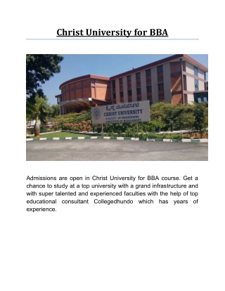 Christ University for BBA