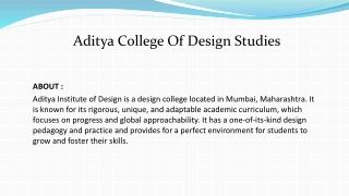 Aditya College Of Design Studies