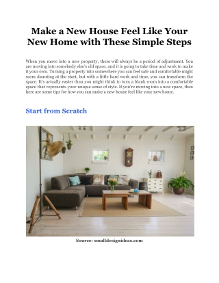 Make a New House Feel Like Your New Home with These Simple Steps