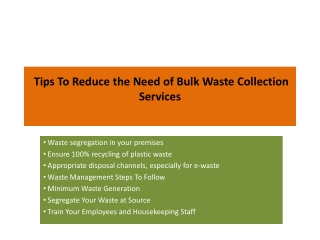 Tips To Reduce the Need of Bulk Waste Collection Services