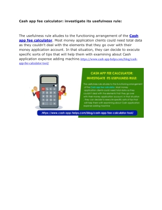 Cash app fee calculator investigate its usefulness rule