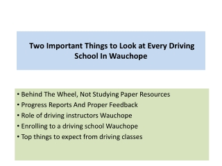 Two Important Things to Look at Every Driving School In Wauchope