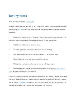luxury tents