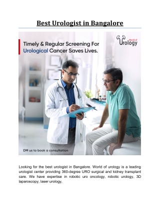 Best Urologist in Bangalore