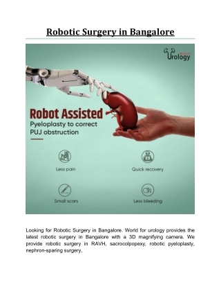 Robotic Surgery in Bangalore