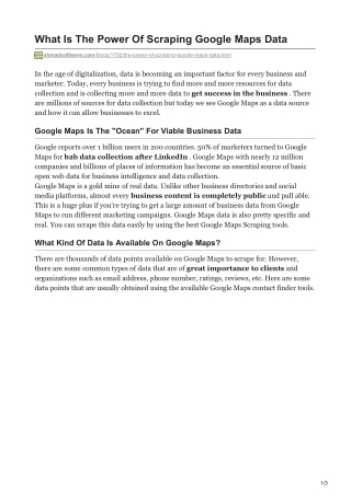 1What Is The Power Of Scraping Google Maps Data