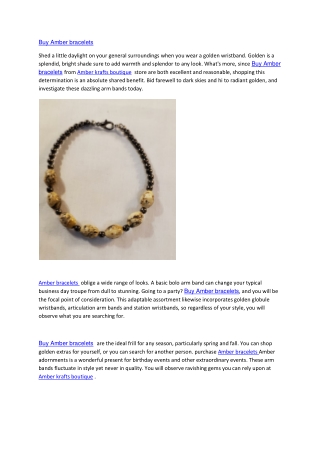 Buy AMBER Bracelets