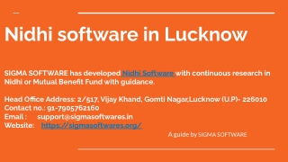 Nidhi software in Lucknow