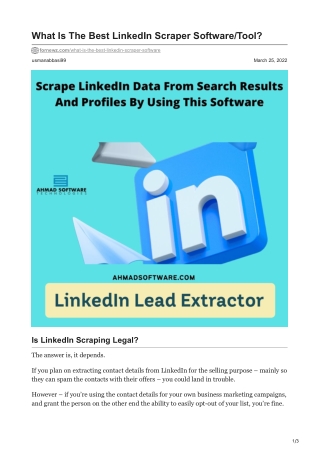 What Is The Best LinkedIn Scraper Software