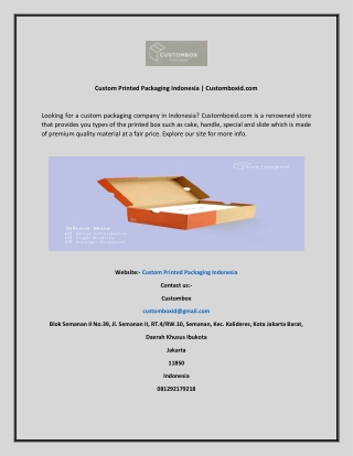 Custom Printed Packaging Indonesia  Customboxid