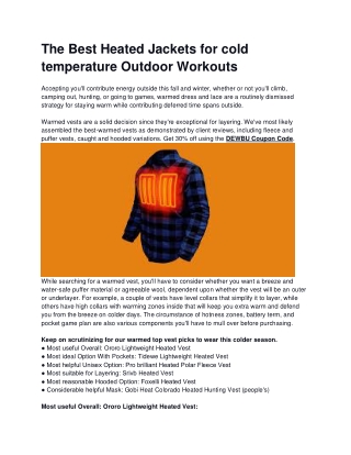 The Best Heated Jackets for cold temperature Outdoor Workouts