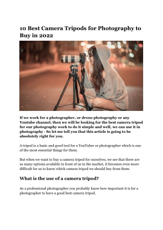 10 Best Camera Tripods for Photography to Buy in 2022