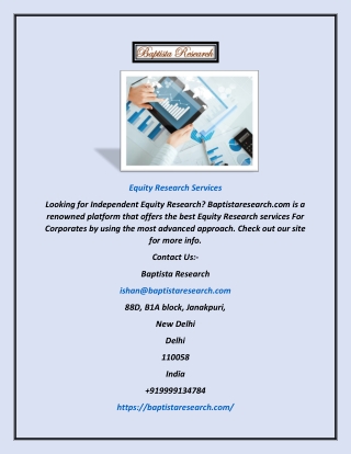 Equity Research Services | Baptistaresearch.com