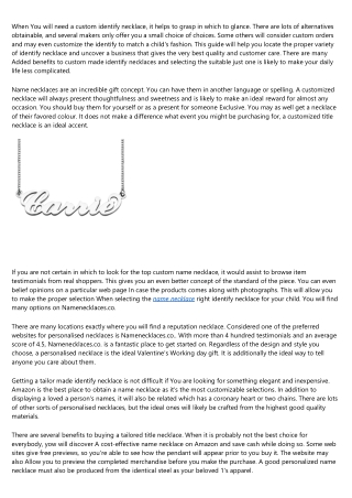 7 Horrible Mistakes You're Making With personalized name necklace