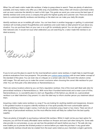10 Tips for Making a Good custom made necklace Even Better