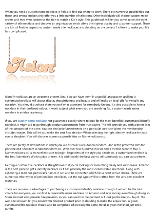 12 Helpful Tips For Doing personalized name necklace