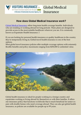 Global Medical Insurance. How does Global Medical Insurance work.docx