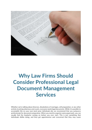Legal Document Management Services