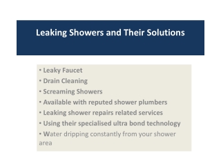 Leaking Showers and Their Solutions