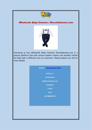 Wholesale Baby Onesies | Riocokidswear.com