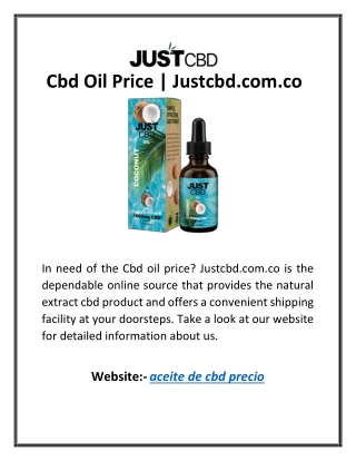 Cbd Oil Price | Justcbd.com.co