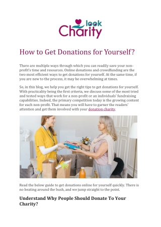 How to Get Donations for Yourself