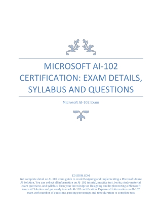 Microsoft AI-102 Certification: Exam Details, Syllabus and Questions