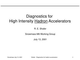 Diagnostics for High Intensity Hadron Accelerators