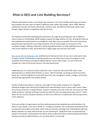 BEST SERVICES SEO LINKBUILDING IN USA