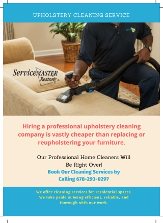 Find Upholstery Cleaner in Atlanta | ServiceMaster by Lovejoy